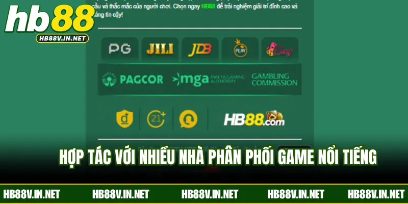 Hợp tác với nhiều nhà phân phối game nổi tiếng