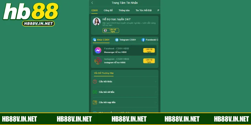 Liên hệ HB88 hỗ trợ hội viên giải quyết sự cố hiệu quả 